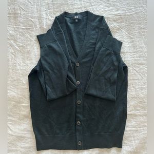 Uniqlo Fine Merino Wool Cardigan (Green)
